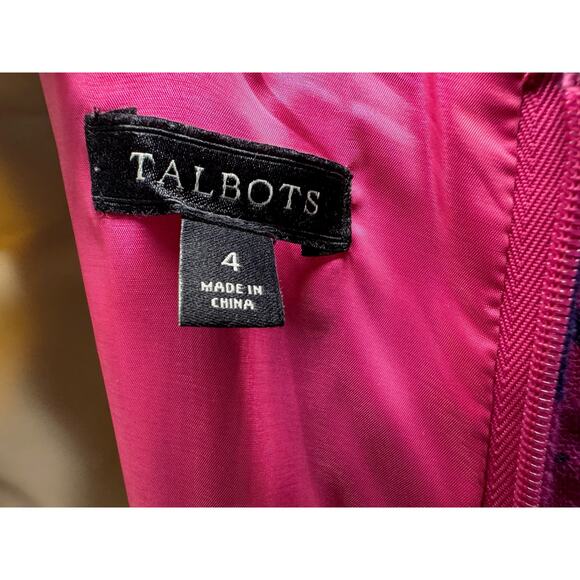 Talbots Women’s Pink & Navy Floral Sheath Dress - Size 4 - Picture 12 of 13